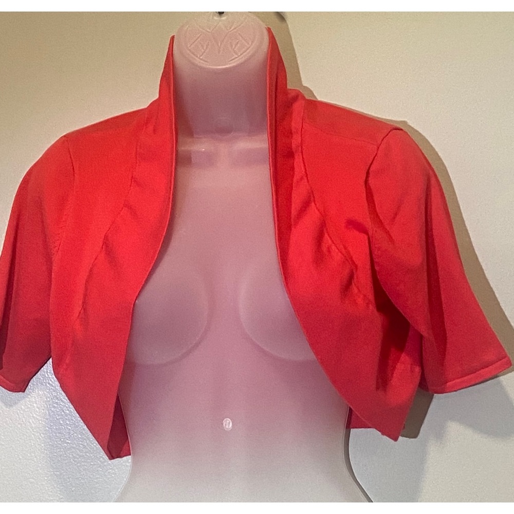 Donna Ricco New York Red Coral cropped Bolero size M